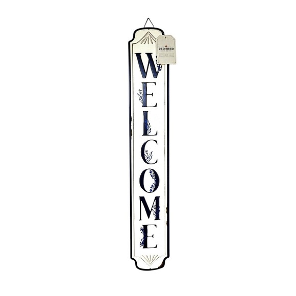 Rustic Vintage Classic Farmhouse "WELCOME" Metal Wall Hanging Sign 28" - Picture 1 of 3